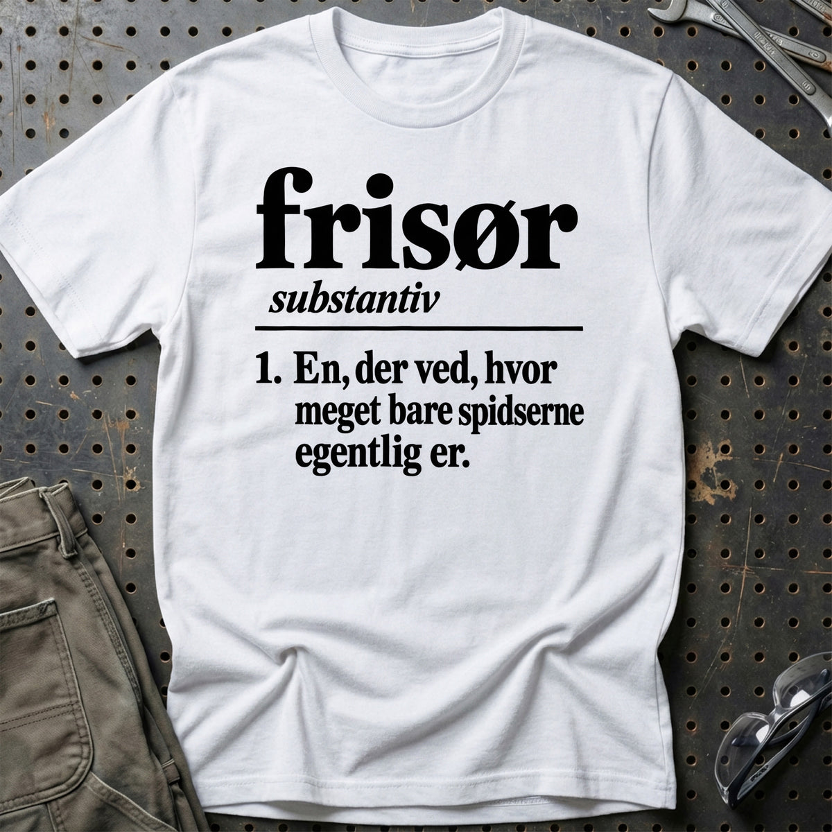 
Frisør – Definition T-Shirt – Hvid