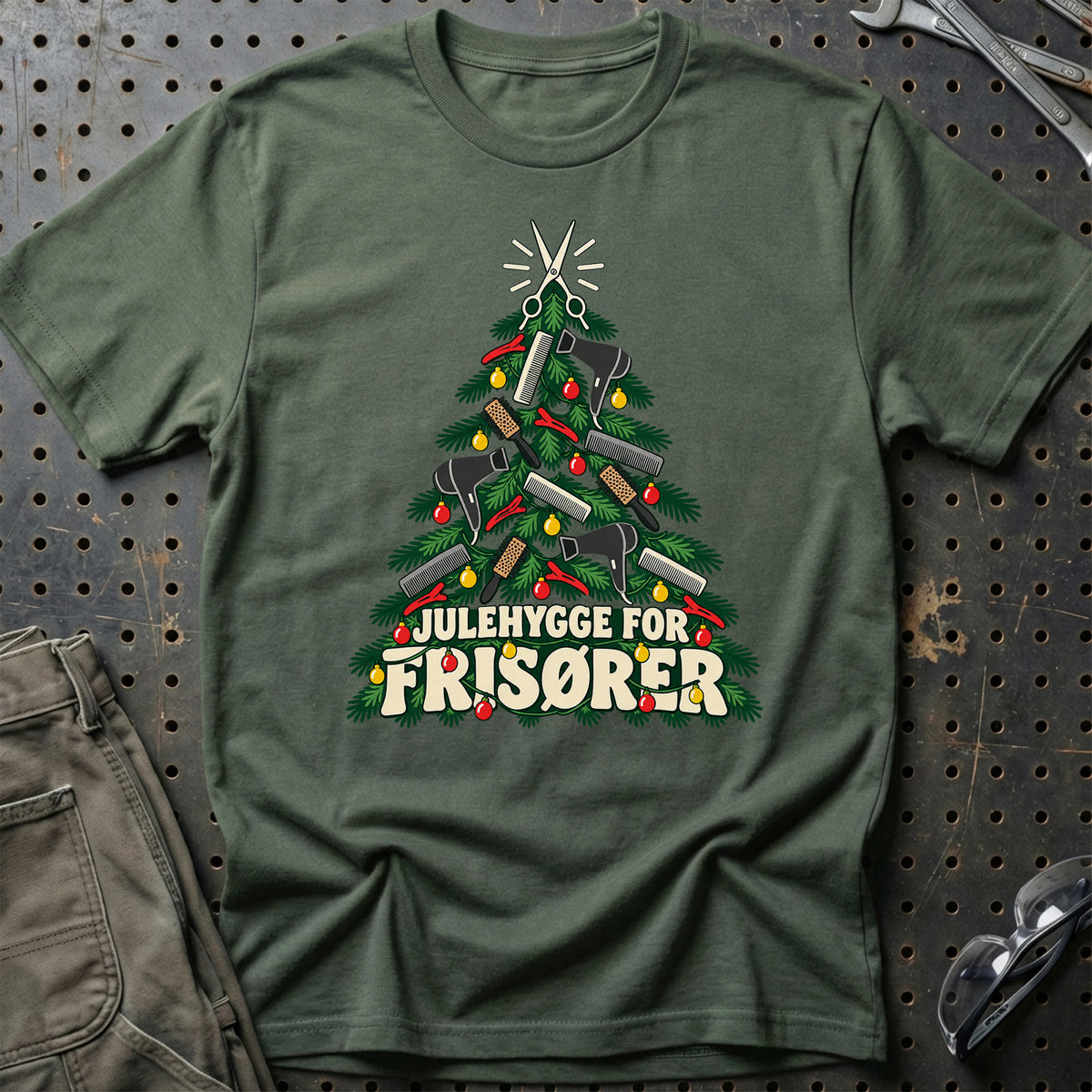 
Frisør – Julehygge – Unisex T-Shirt – Grøn Militær