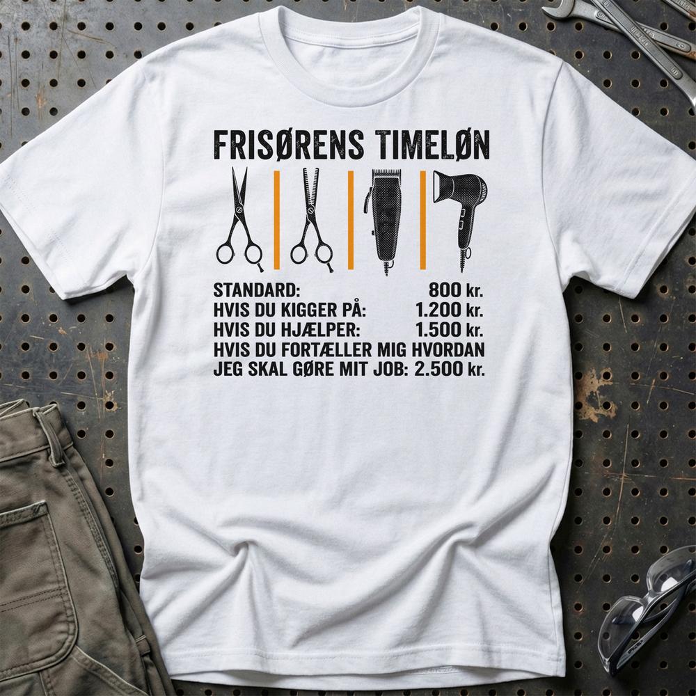 
Produktbillede af Frisørens Timeløn T-Shirt