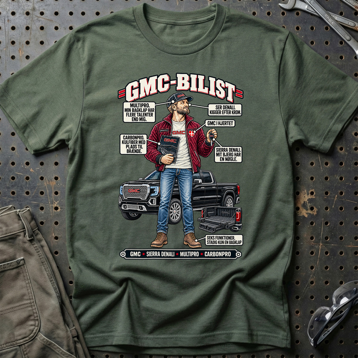 
GMC-Bilist T-Shirt – Grøn Militær