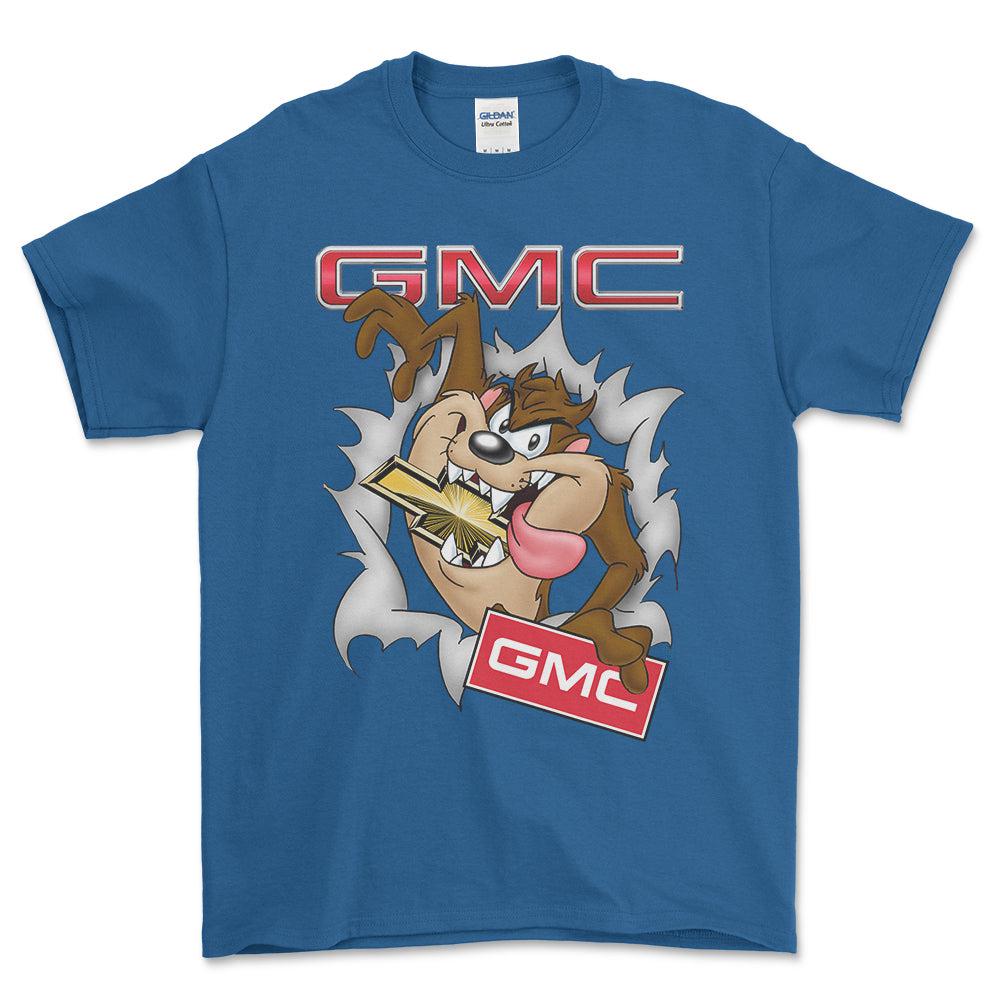GMC Eating Chevy TAZ T-Shirt-Beklædning-GMC-Blå Royal-S-Garage Culture Shop- garage - man cave - merchandise