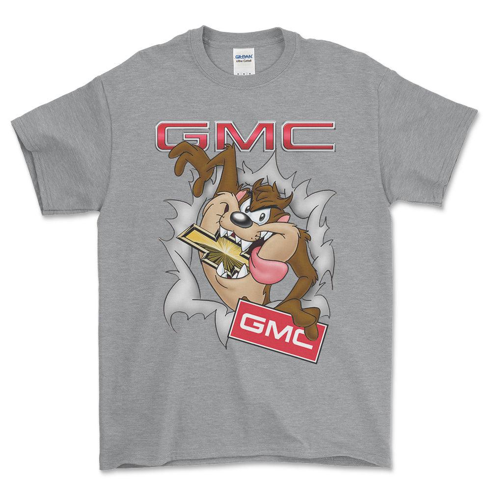 GMC Eating Chevy TAZ Unisex T-Shirt , Bomuld-Beklædning-GMC-Grå Sport-S-Forside-Garage Culture Shop- garage - man cave - merchandise