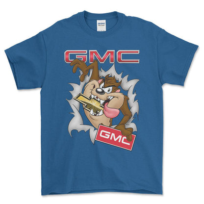 GMC Eating Chevy TAZ Unisex T-Shirt , Bomuld-Beklædning-GMC-Blå Royal-S-Forside-Garage Culture Shop- garage - man cave - merchandise