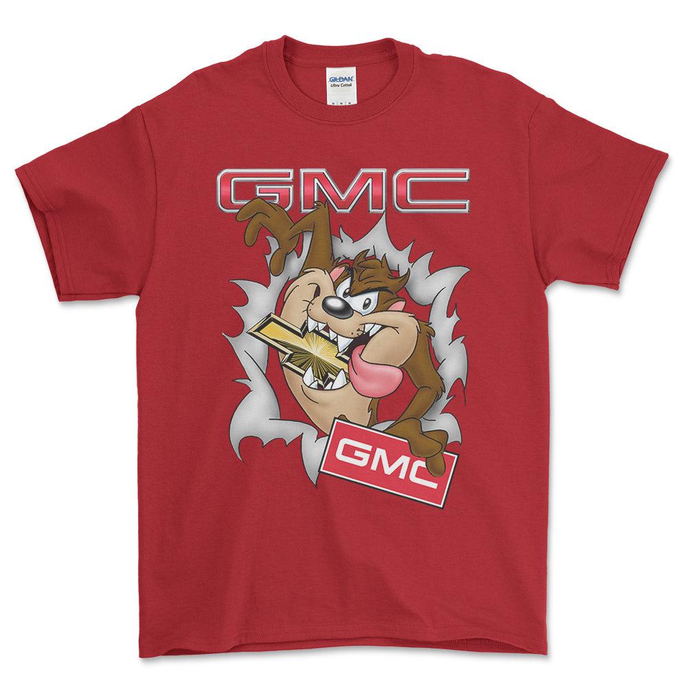 GMC Eating Chevy TAZ Unisex T-Shirt , Bomuld-Beklædning-GMC-Rød-S-Forside-Garage Culture Shop- garage - man cave - merchandise