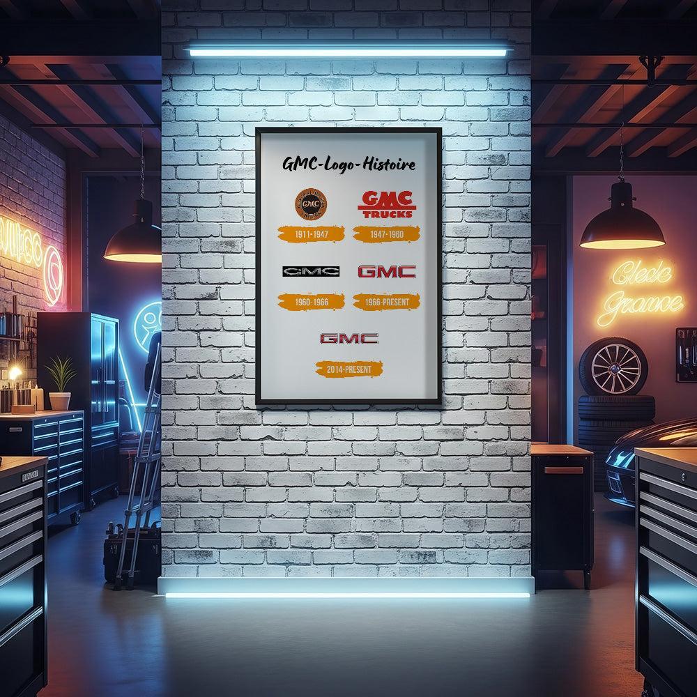 GMC Logo Histoire Skilte, Musemåtte, Dørmåtte-Skilte-GMC-Garage Culture Shop- garage - man cave - merchandise