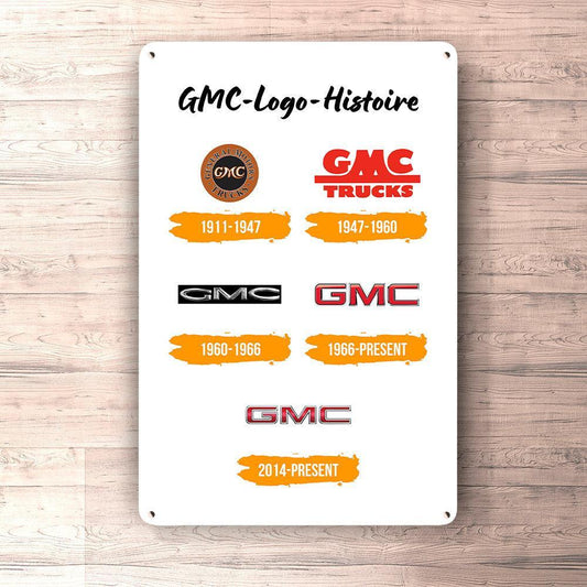 GMC Logo Histoire Skilte, Musemåtte, Dørmåtte , Plakat-Skilte-GMC-Garage Culture Shop- garage - man cave - merchandise
