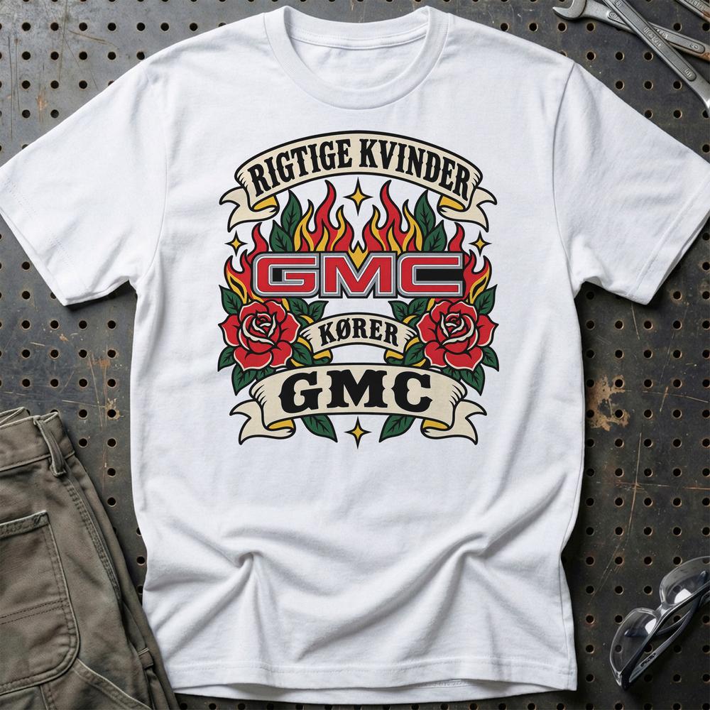 
Produktbillede af GMC Rigtige Kvinder Kører – Roser og Flammer T-Shirt