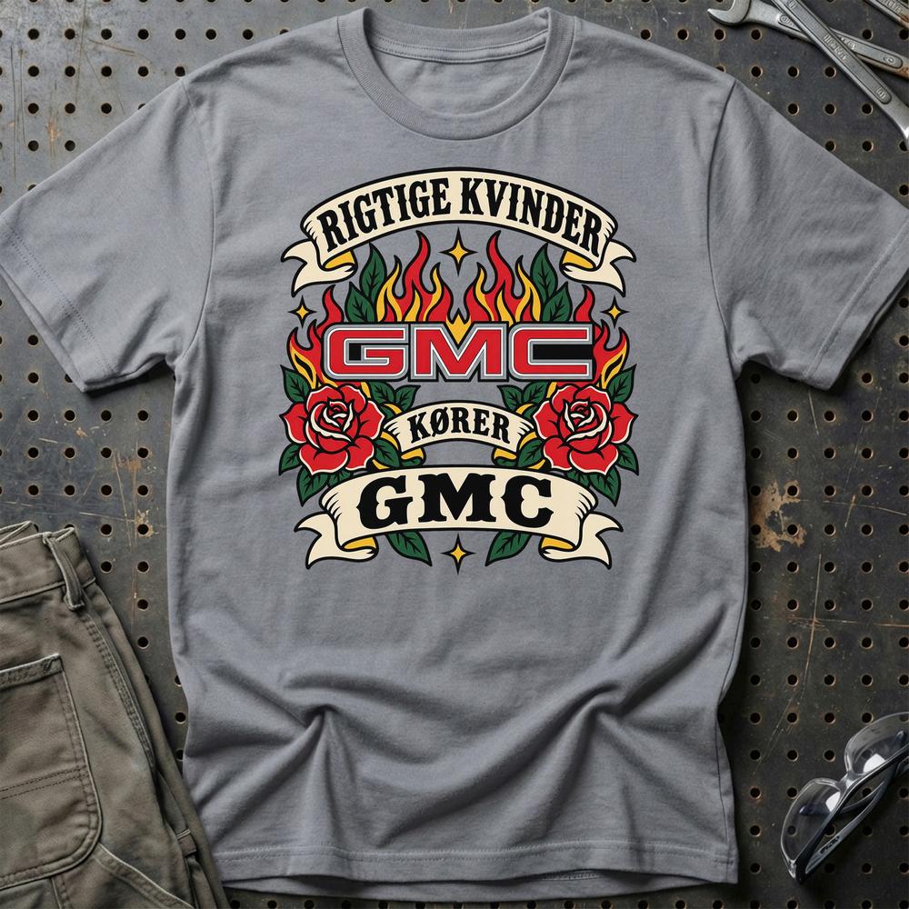 
Produktbillede af GMC Rigtige Kvinder Kører – Roser og Flammer T-Shirt