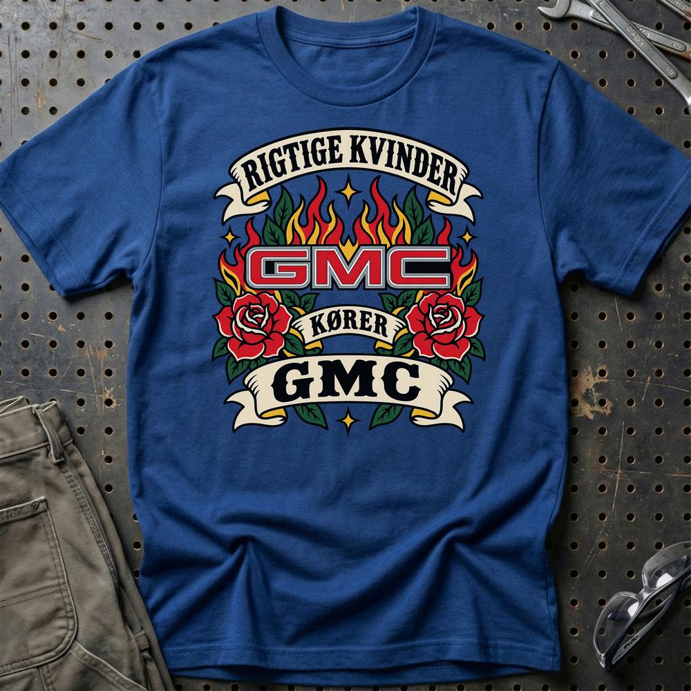 
Produktbillede af GMC Rigtige Kvinder Kører – Roser og Flammer T-Shirt