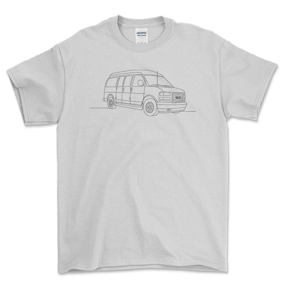 GMC Savana - One Line Style Unisex T-Shirt-Beklædning-GMC-Hvid-S-Forside-Garage Culture Shop- garage - man cave - merchandise