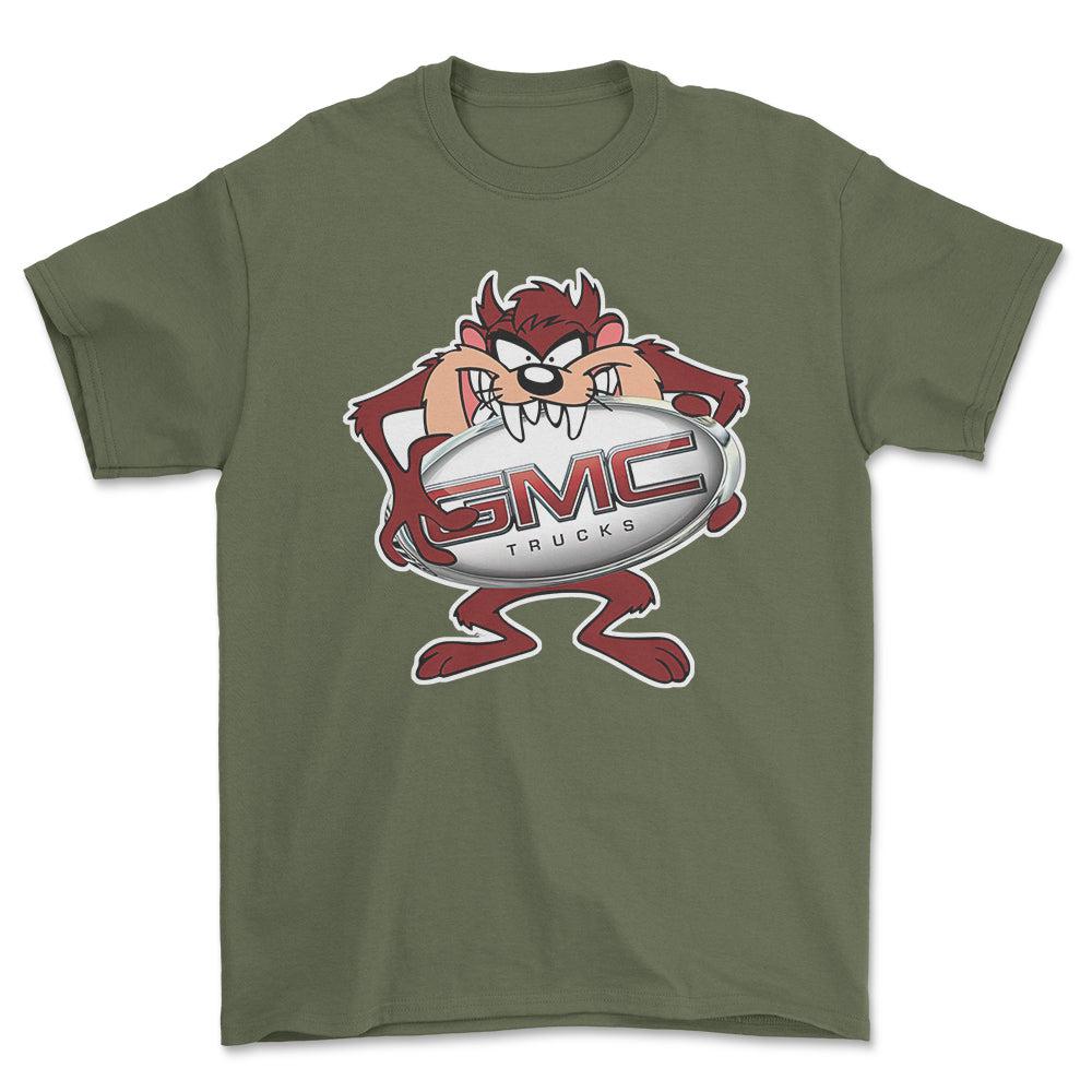 GMC TAZ Unisex T-Shirt , Bomuld-Beklædning-GMC-Grøn Militær-S-Forside-Garage Culture Shop- garage - man cave - merchandise