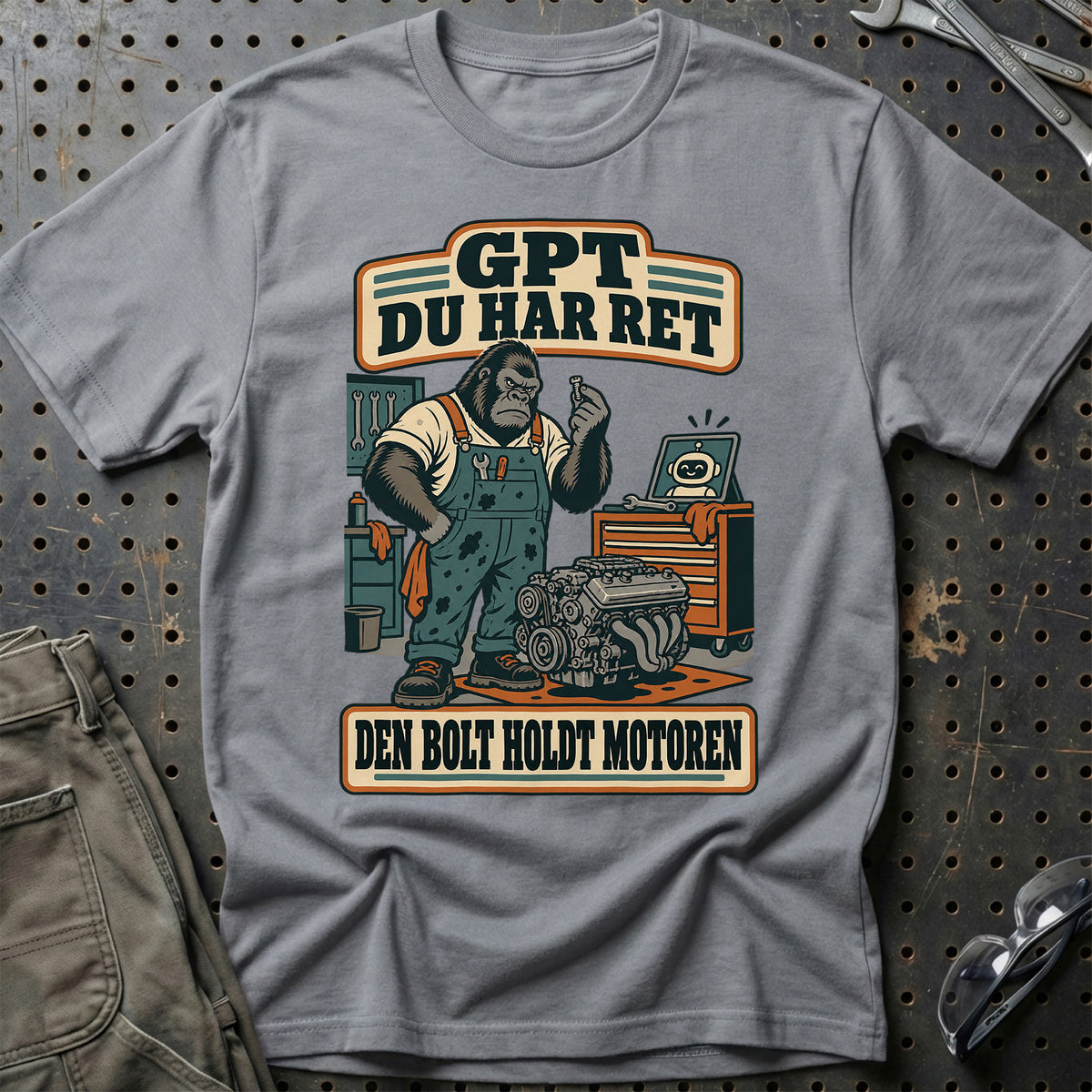 
GPT du har ret – Den bolt holdt motoren T-Shirt – Grå Sport