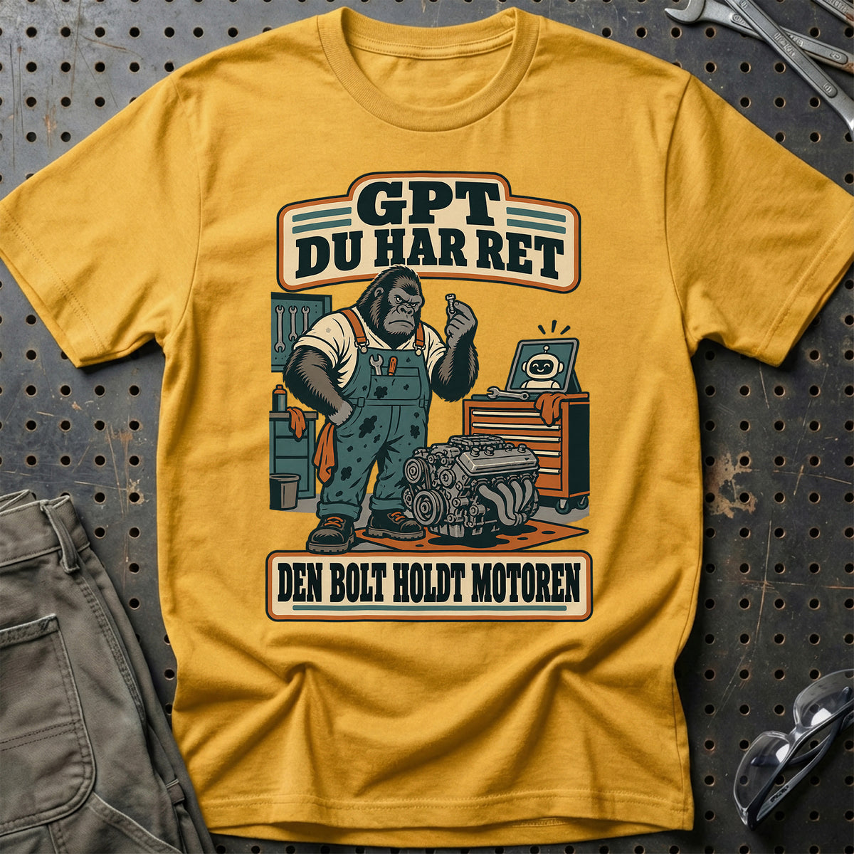 
GPT du har ret – Den bolt holdt motoren T-Shirt – Guld