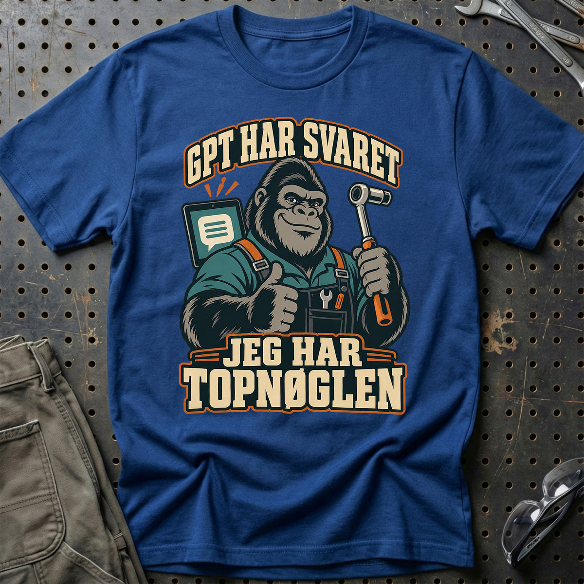 
GPT har svaret – Jeg har topnøglen T-Shirt – Blå Royal