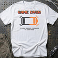Game Over Please Insert Charger To Continue T-Shirt-Beklædning-Garage Culture-Hvid-S-Garage Culture Shop- garage - man cave - merchandise