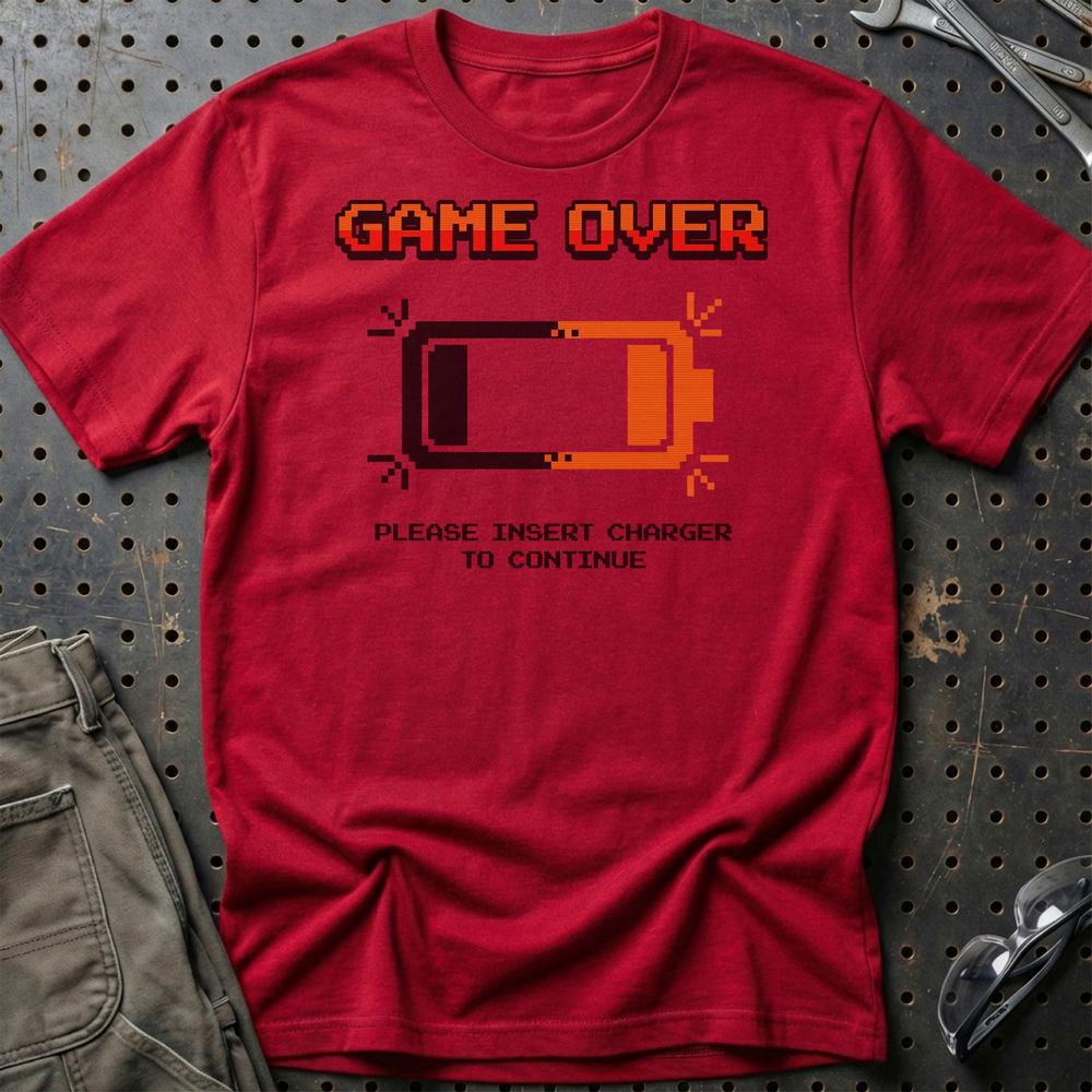 
Produktbillede af Game Over Please Insert Charger To Continue T-Shirt