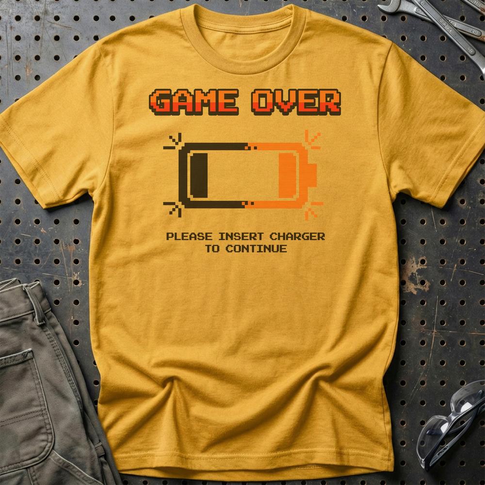 
Produktbillede af Game Over Please Insert Charger To Continue T-Shirt