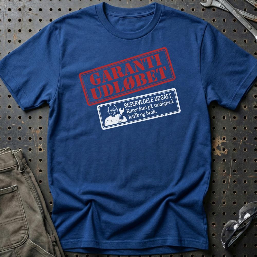 Gammel bilejer – Garanti udløbet - Unisex T-Shirt , Bomuld-Beklædning-Garage Culture-Blå Royal-S-Garage Culture Shop- garage - man cave - merchandise