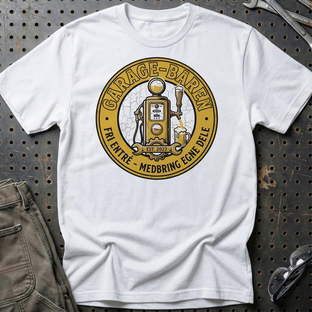 Garage Baren Fri Entré Medbring Egne Dele - Unisex T-Shirt , Bomuld-Beklædning-Garage Culture-Hvid-S-Garage Culture Shop- garage - man cave - merchandise