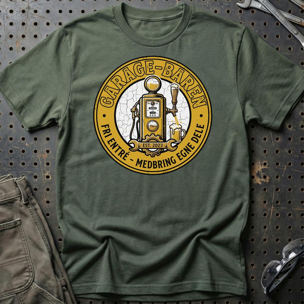 Garage Baren Fri Entré Medbring Egne Dele - Unisex T-Shirt , Bomuld-Beklædning-Garage Culture-Grøn Militær-S-Garage Culture Shop- garage - man cave - merchandise