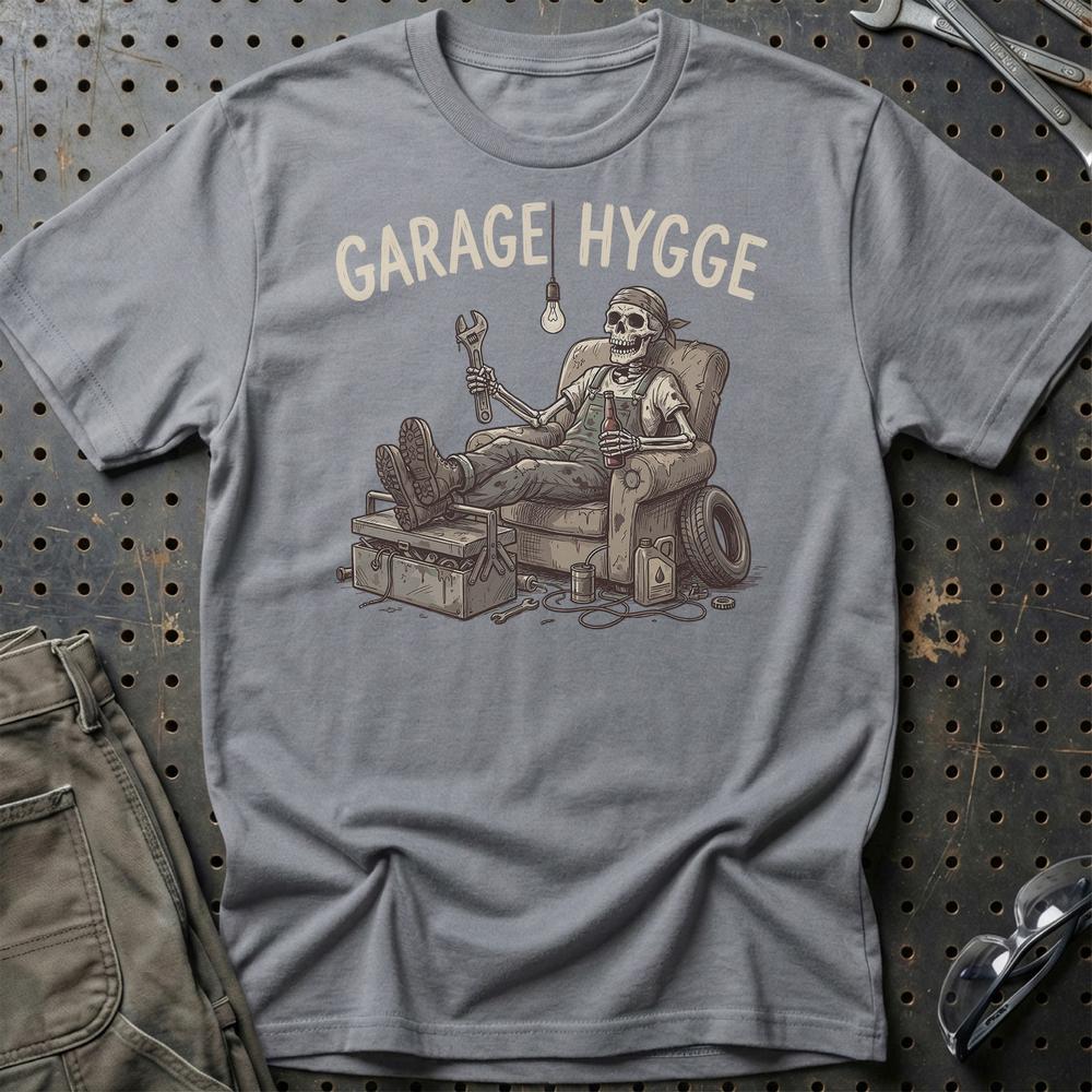 Garage Hygge T-Shirt-Beklædning-Funny Garage-Grå Sport-S-Garage Culture Shop- garage - man cave - merchandise