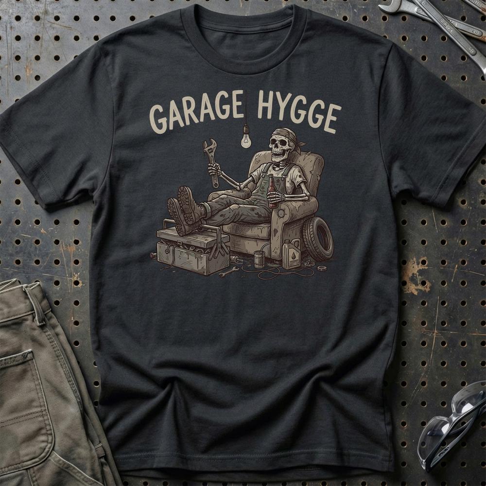 Garage Hygge T-Shirt-Beklædning-Funny Garage-Sort-S-Garage Culture Shop- garage - man cave - merchandise