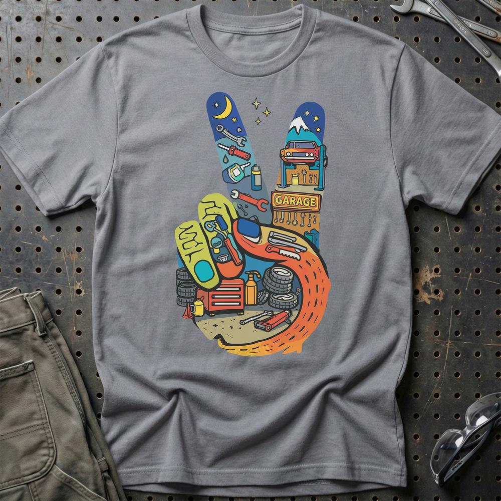 Garage Peace T-Shirt-Beklædning-Garage Culture-Grå Sport-S-Garage Culture Shop- garage - man cave - merchandise