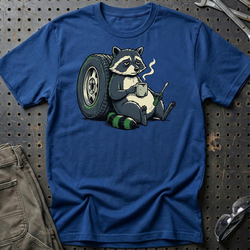 Garage Racoon T-Shirt-Beklædning-Garage Culture-Blå Royal-S-Garage Culture Shop- garage - man cave - merchandise