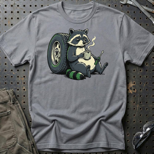 Garage Racoon - Unisex T-Shirt , Bomuld-Beklædning-Garage Culture-Grå Sport-S-Garage Culture Shop- garage - man cave - merchandise