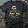 
Garagen er offline – Motoren spiller T-Shirt – Sort