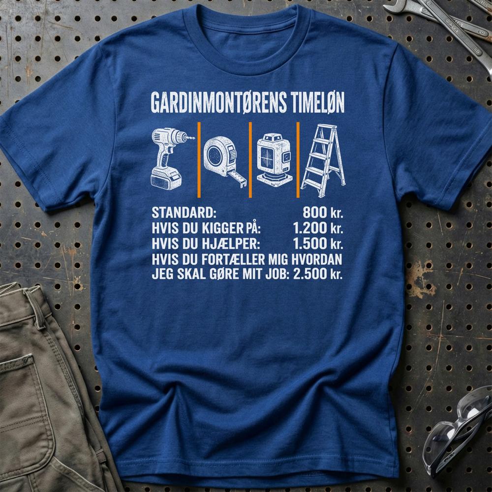 
Produktbillede af Gardinmontørens Timeløn T-Shirt