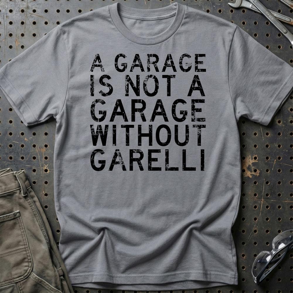 Garelli - A Garage Is Not A Garage Without Garelli T-Shirt-Beklædning-Garelli-Grå Sport-S-Garage Culture Shop- garage - man cave - merchandise