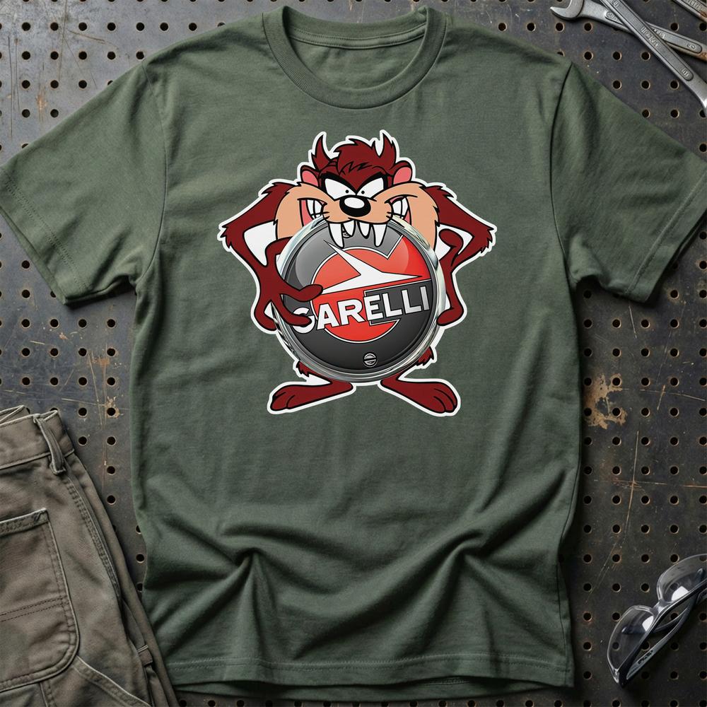 Garelli TAZ T-Shirt-Beklædning-Garelli-Grøn Militær-S-Garage Culture Shop- garage - man cave - merchandise