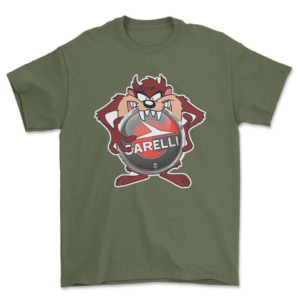 Garelli TAZ Unisex T-Shirt , Bomuld-Beklædning-Garelli-Grøn Militær-S-Forside-Garage Culture Shop- garage - man cave - merchandise