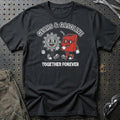 Gears & Gasoline Together Forever - Oldschool Mascot Car Culture T-Shirt-Beklædning-Garage Culture-Sort-S-Garage Culture Shop- garage - man cave - merchandise