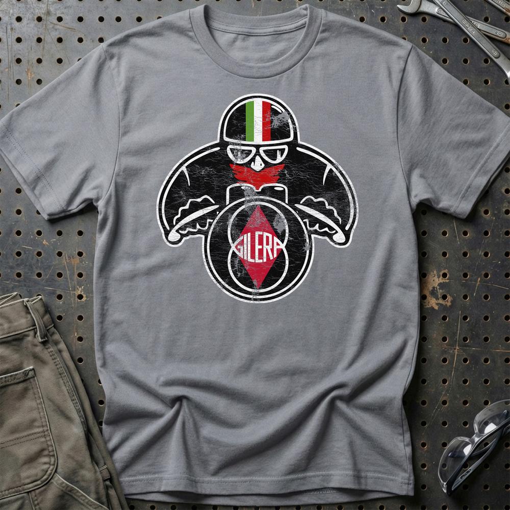 Gilera Biker Vintage Style T-Shirt-Beklædning-Gilera-Grå Sport-S-Garage Culture Shop- garage - man cave - merchandise