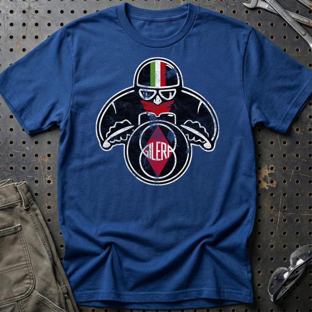 Gilera Biker Vintage Style T-Shirt-Beklædning-Gilera-Blå Royal-S-Garage Culture Shop- garage - man cave - merchandise