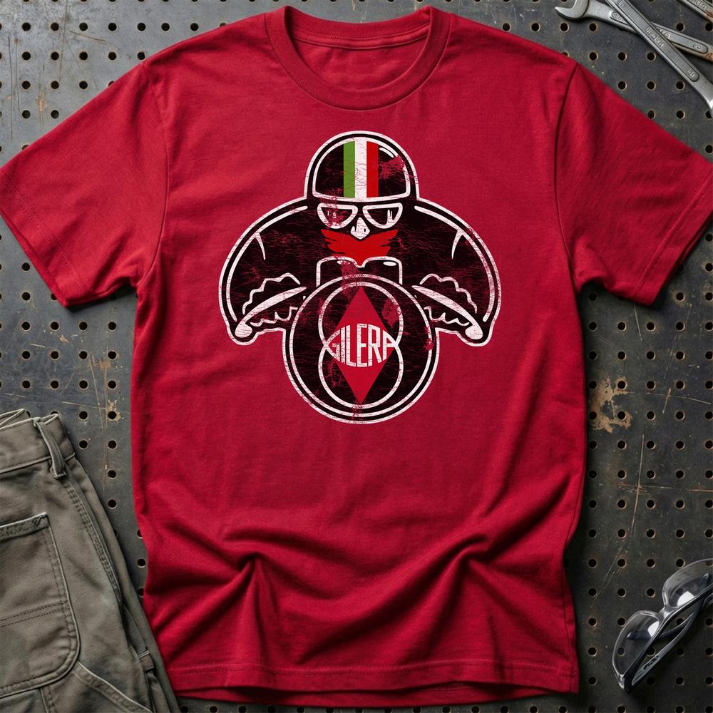 Gilera Biker Vintage Style T-Shirt-Beklædning-Gilera-Rød-S-Garage Culture Shop- garage - man cave - merchandise