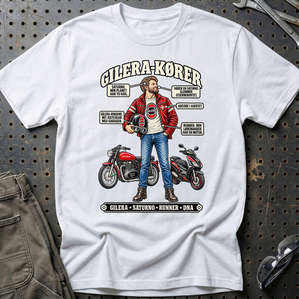 
Gilera-Kører T-Shirt – Hvid