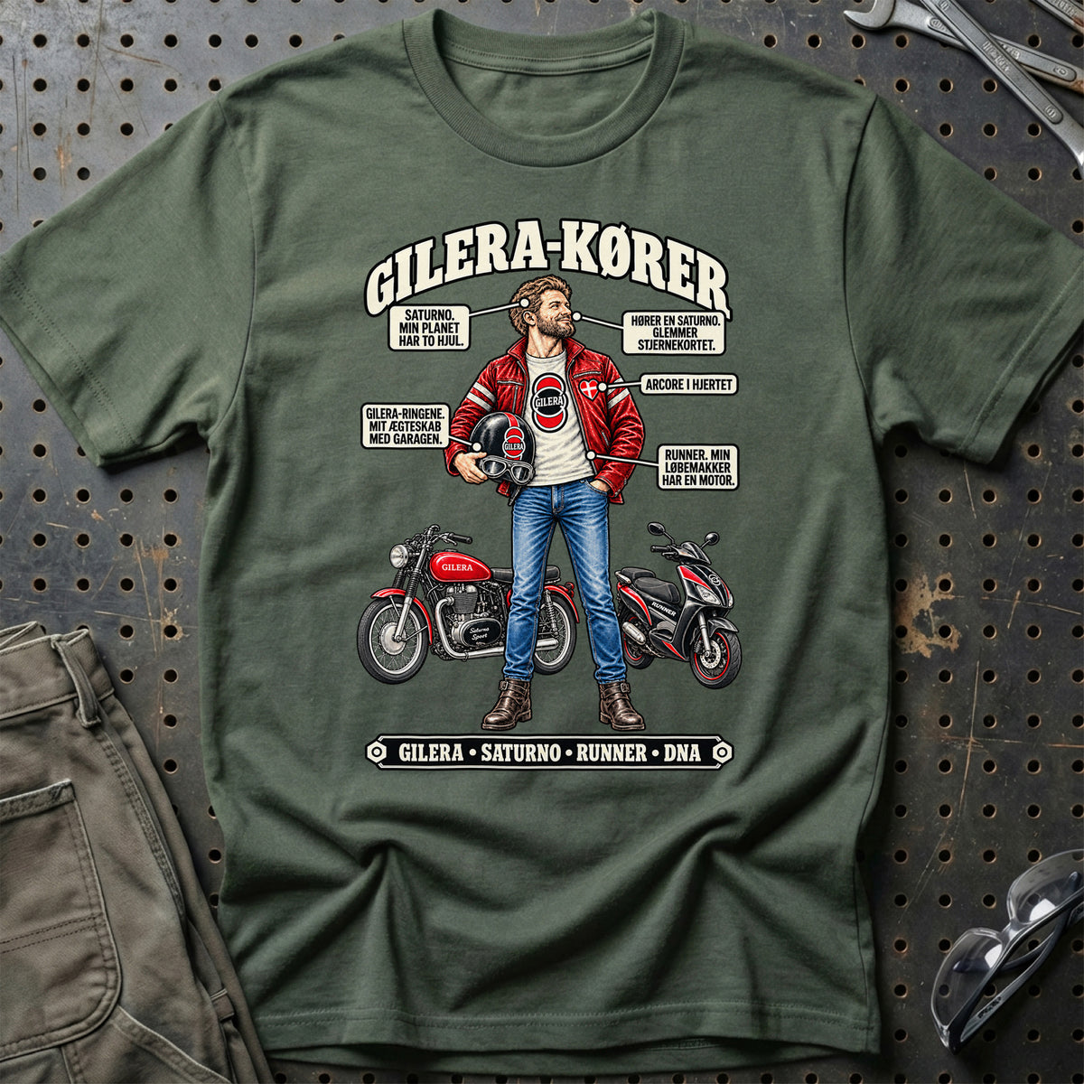 
Gilera-Kører T-Shirt – Grøn Militær