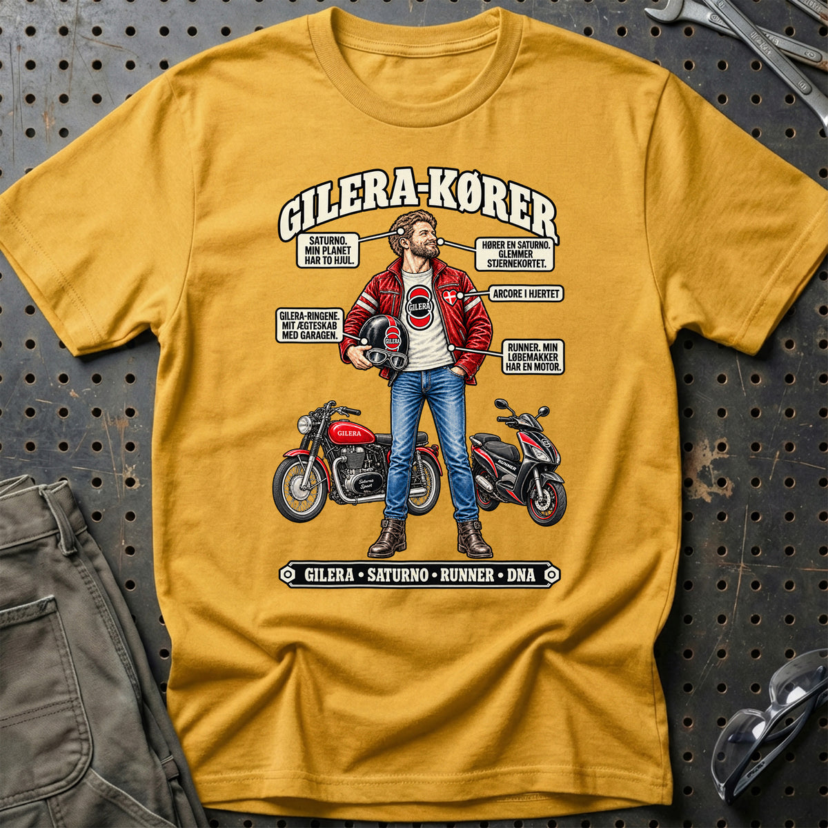 
Gilera-Kører T-Shirt – Guld