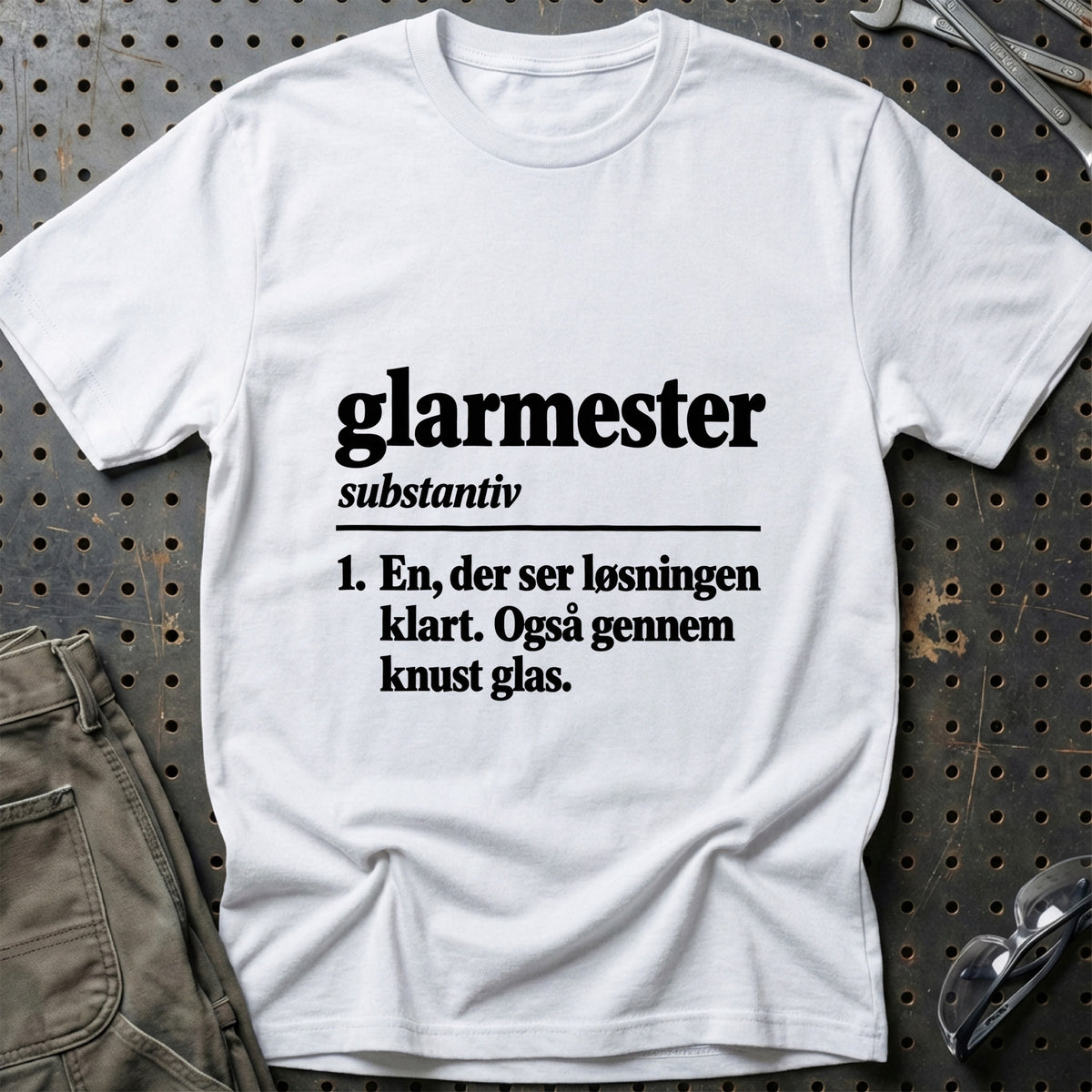 
Glarmester – Definition T-Shirt – Hvid