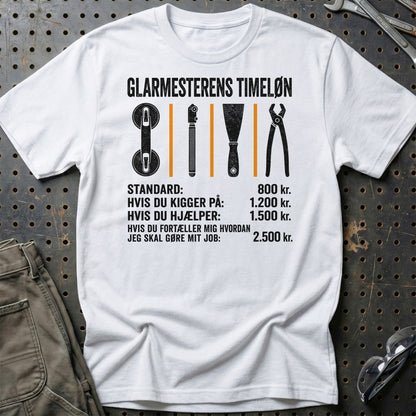 Glarmesterens Timeløn - Unisex T-Shirt , Bomuld