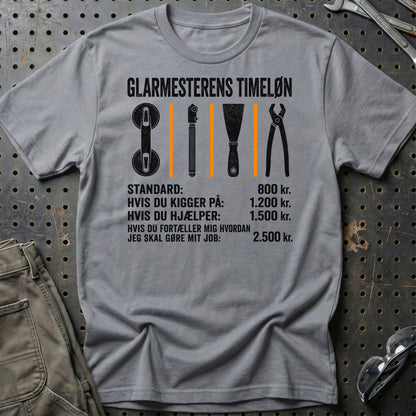Glarmesterens Timeløn - Unisex T-Shirt , Bomuld
