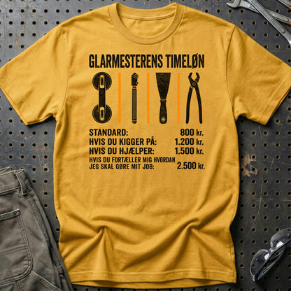 Glarmesterens Timeløn - Unisex T-Shirt , Bomuld