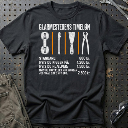 Glarmesterens Timeløn - Unisex T-Shirt , Bomuld