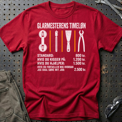 Glarmesterens Timeløn - Unisex T-Shirt , Bomuld