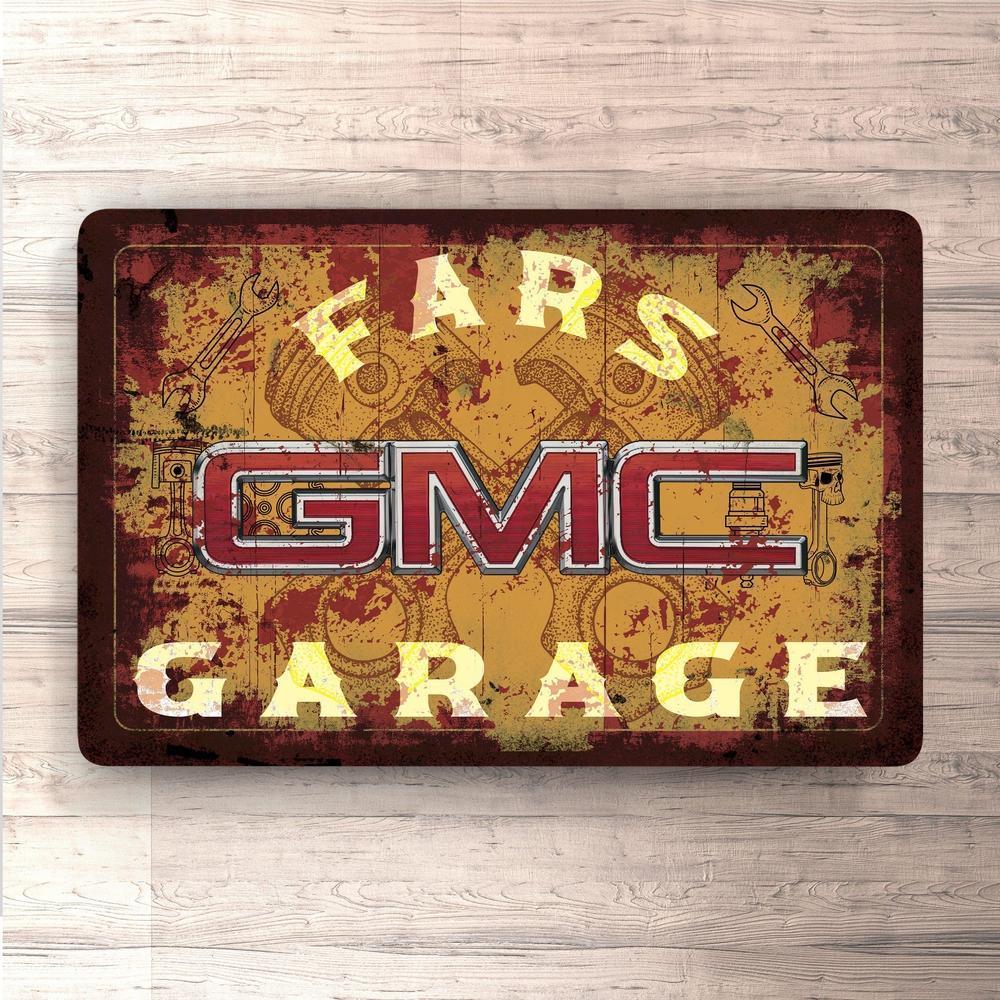 Gmc Fars Garage Vintage Skilte, Musemåtte, Dørmåtte , Plakat-Skilte-GMC-Garage Culture Shop- garage - man cave - merchandise