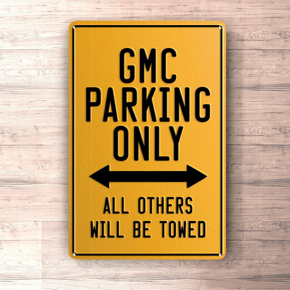 Gmc Parking Only Skilte, Musemåtte, Dørmåtte , Plakat-Parking skilte-GMC-Garage Culture Shop- garage - man cave - merchandise