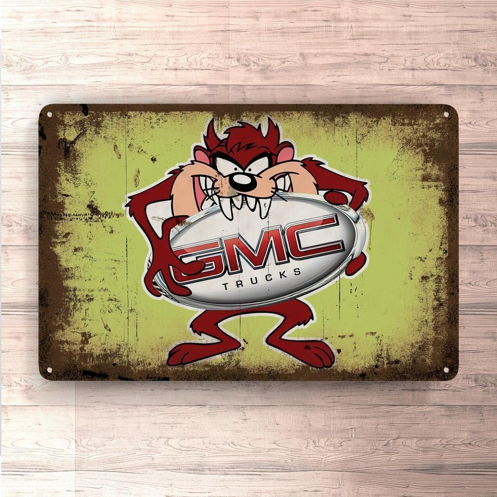 Gmc Taz Vintage Skilte, Musemåtte, Dørmåtte-Skilte-GMC-Garage Culture Shop- garage - man cave - merchandise